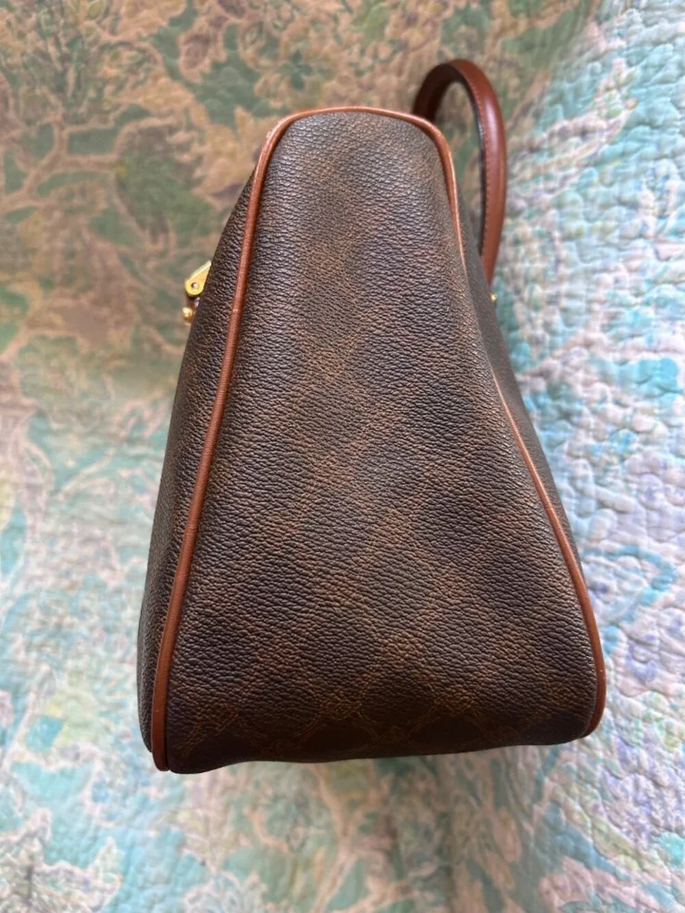 Bally Monogram Brown Boston Satchel Handbag Made in Italy
